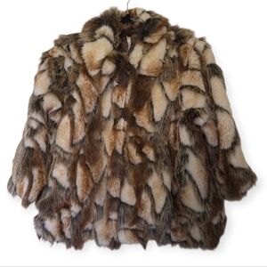 Willow & Clay Faux Fur Jacket Elegant Brown Evening Dress Formal Coat Medium